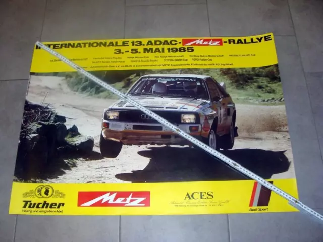 Orig. Poster Int. ADAC Metz Rallye 1985 Portugal Audi Sport quattro Röhrl RARE!! 2