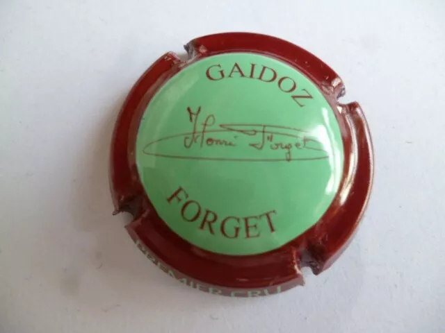 capsule de champagne, GAIDOZ FORGET, vert pale contour bordeaux, à saisir