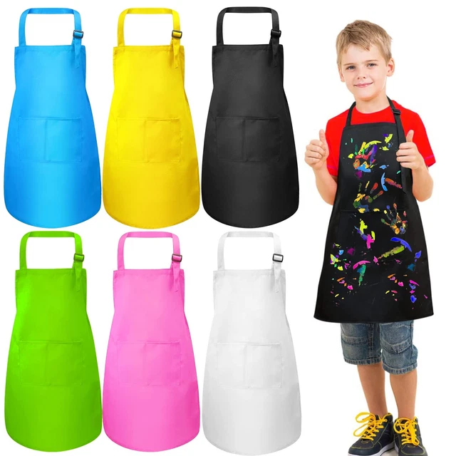 Lot De 6 Tabliers Enfants Réglables - Cuisine, Peinture, Jardinage - 3 à 14 Ans
