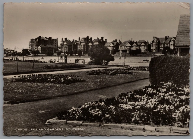 Canoe Lake & Gardens Southsea Portsmouth England Postcard