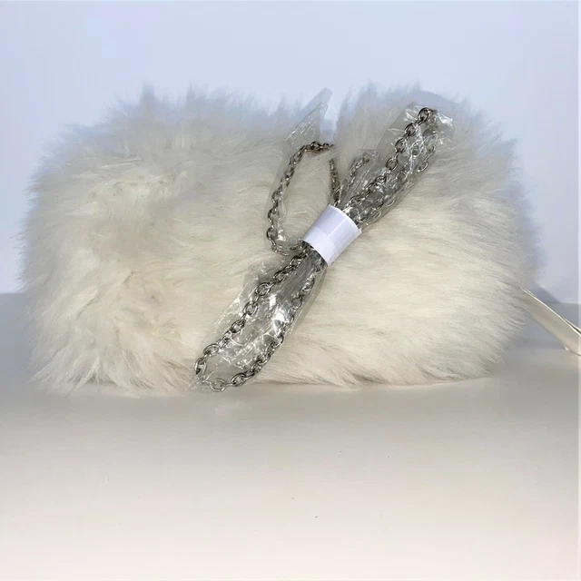 UGG "I Do-Everlasting Clutch” White Shearling with Swarovski Crystal Closure