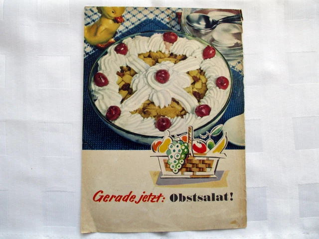ALTES NESTLE REZEPT für Obstsalat mit Kondensmilch, Werbung EUR 1,00 ...