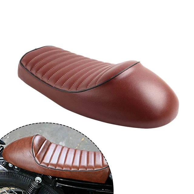 Sella Moto Stile Coccodrillo Universale Con Molla - Sedile Singolo In Pelle PU Per Harley Honda Yamaha Kawasaki (Marrone)