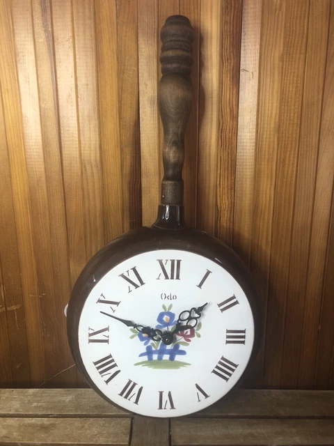 Ancienne Pendule Céramique/faïence Bleue - Vintage - Fonctionne Avec Sa Clé