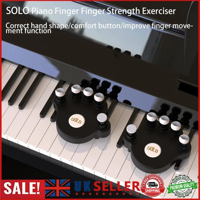 1 Pair Piano Finger Trainers Hand Strength Exerciser for Beginner (Black) GB