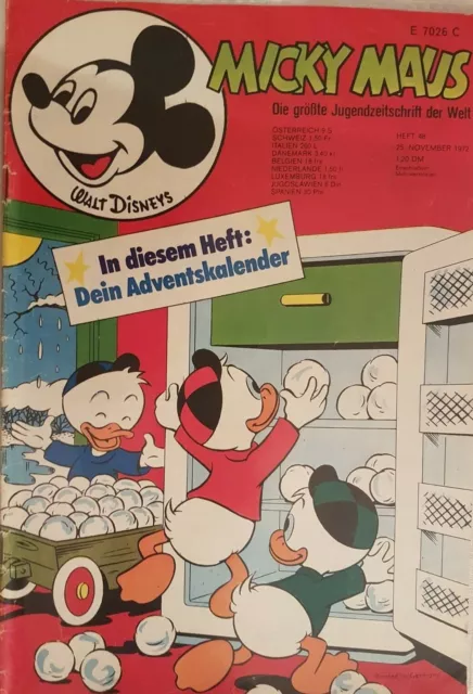 Micky Maus/Jahrgang 1972 / Heft Nr. 48 in Comic Hülle verschweißt !