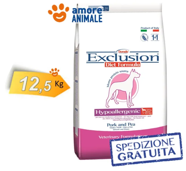 Exclusion Diet Hypoallergenic M/L Breed Pork & Pea 12,5 kg Maiale e Piselli cane