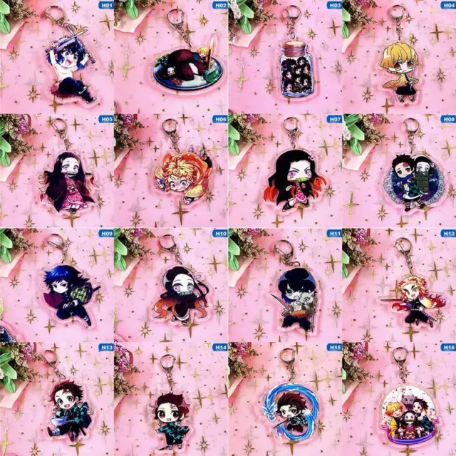 Kimetsu No Yaiba Anime Demon Slayer Keychains Keyrings Keyfobs