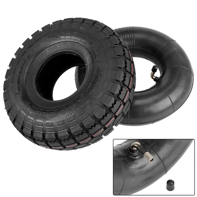 Lot De 2 Chambres à Air 4.10/3.50-4 Pour Brouette, Tondeuse Et Remorque - Valve Coudée