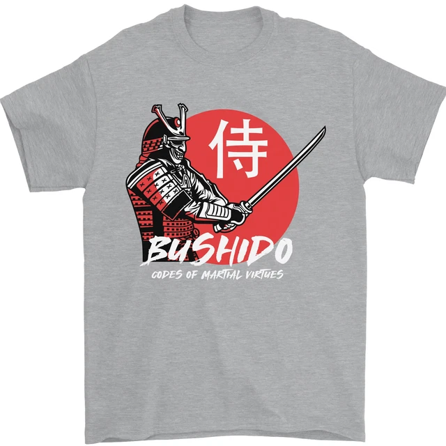 T-shirt da uomo Bushido Samurai Warrior Sword Ronin MMA cotone Gildan 2