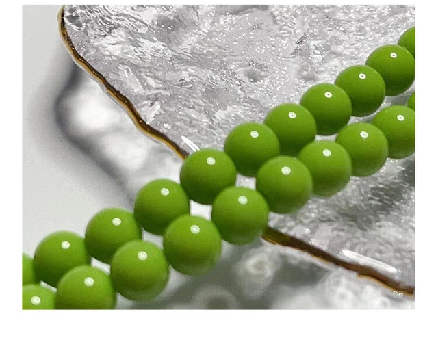 Wholesale 8pcs/package 8mm Glass Porcelain Jade Solid Color Light Beads Bracelet