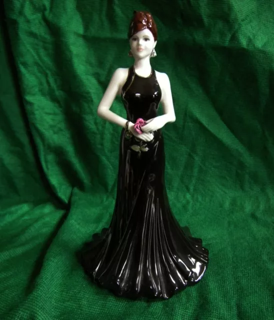 Coalport Figurine Stunning In Black Ladies Of Fashion