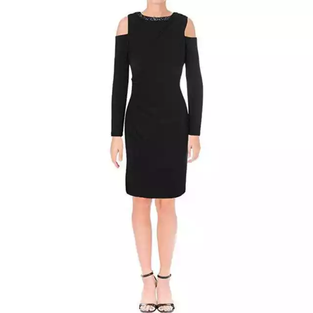 Lauren Ralph Lauren Womens Kirschella Black Party Cocktail Dress Size 6