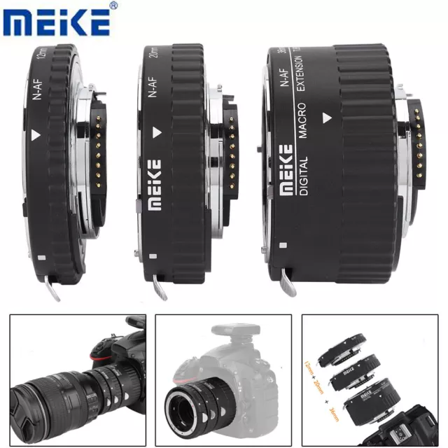 Meike MK-N-AF Auto Focus Macro Extension Tube 12mm+20mm+36mm for Nikon F mount