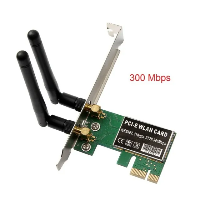 Scheda WiFi wireless 300 Mbps PCI-E 2,4 G adattatore di rete dual band per desktop