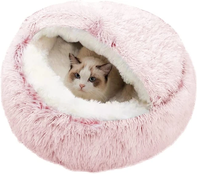 Letto Calmante per Gatti, Ciambella, Caldo E Morbido, Cuscino per Cani E Gatti,