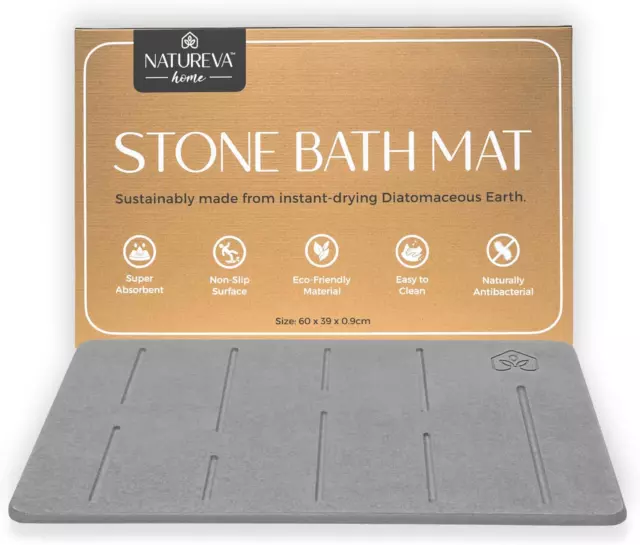 Home - Stone Bath Mat | Absorbing Water Instantly | Made of Natural Diatomaceous