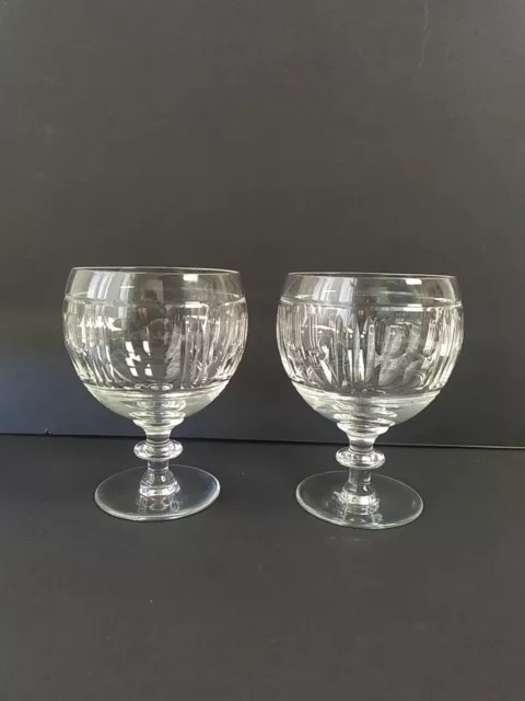 Pair of Webb Corbett Crystal Georgian style Wine/Water Glass - 13cm Tall - 300ml