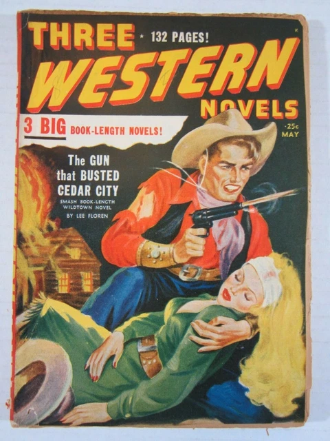 Three Western Novels Vol. 1 #3, May 1949 VG+  3rd Issue!  Scarce Western Pulp!