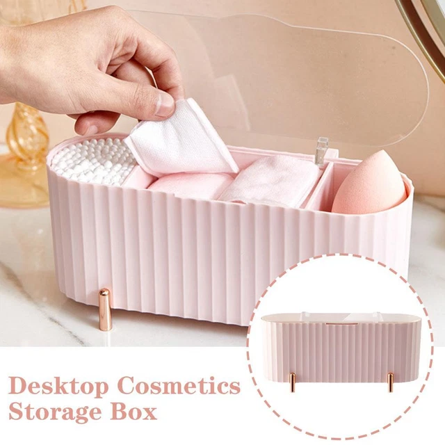 Caja de almacenamiento cosmética de escritorio a prueba de polvo para almohadillas de algodón Beauty Egg Holde