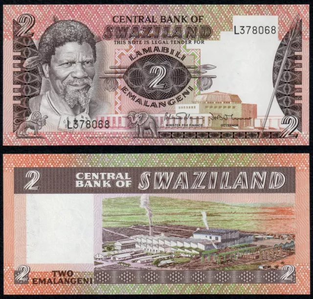 SWAZILAND 2 EMALANGENI (P8b) N. D. (1984) UNC