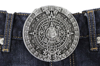 Ningb Fibbia per Cintura Calendario Solare Azteco Misterioso Modello di civiltà Antica Maya May 