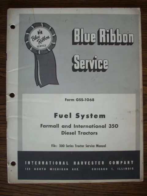 IH Farmall Mccormick International D193 Fuel System 350 Diesel Service Manual