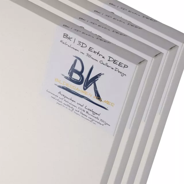 4 BK DEEP EDGE LEINWÄNDE 60x50 | 100% Baumwolle | Extra Hoch 3D Keilrahmen