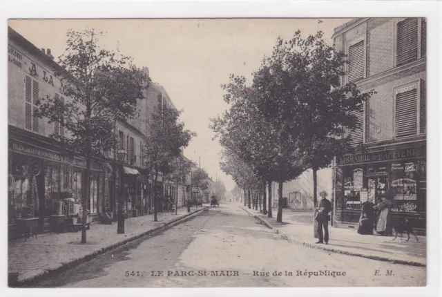 Old Postcard Cpa Le Parc-St-Maur Rue De La Republique