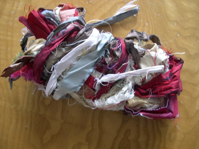 RECYCLED SARI SILK ribbon, over 10 yards, various colours