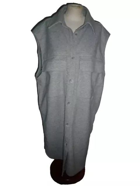 H&M Taglia L UK 22 24 - Giacca Lunga Senza Levveless/Gilet - Grigio