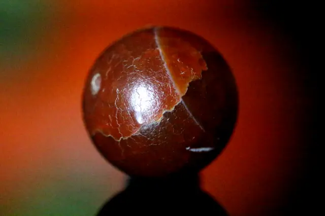 NEAR EASTERN ANCIENT RED AGATE BEAD STRIPES- 16 m