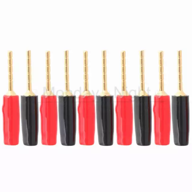 10PCS Speaker Pin Connectors Gold Plated 2mm Banana Plugs Screw Terminal