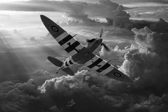 Supermarine Spitfire mkvb bbmf B&W canvas prints various sizes free delivery