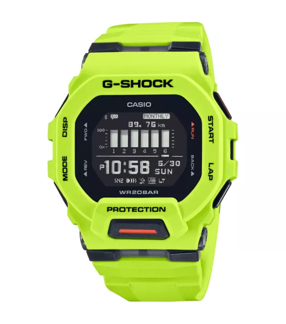 Casiog-Shock Bluetooth GBD-200 Hombre Mujer Steptracker Amarillo LED Crono