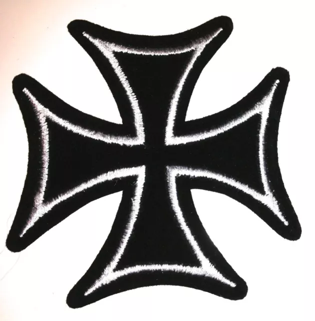 Black Velvet camoflage Iron Cross iron on patch rockabilly punk applique - 49