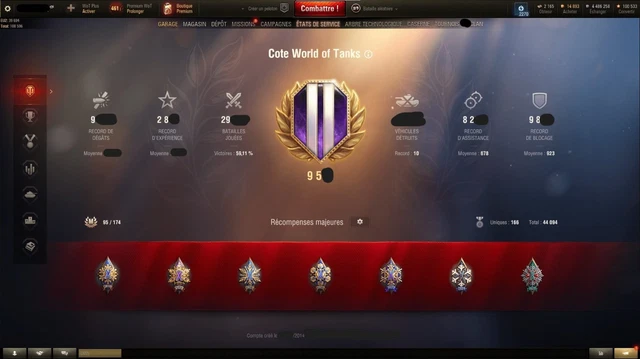 Account with Chieftain Mk 6 and many OP Premium Tanks like IS3 De