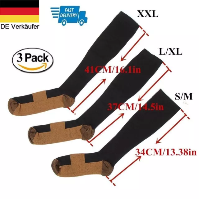 5 Paar Kompressionssocken Compression Socks Kompressionsstrümpfe Laufsocken DE