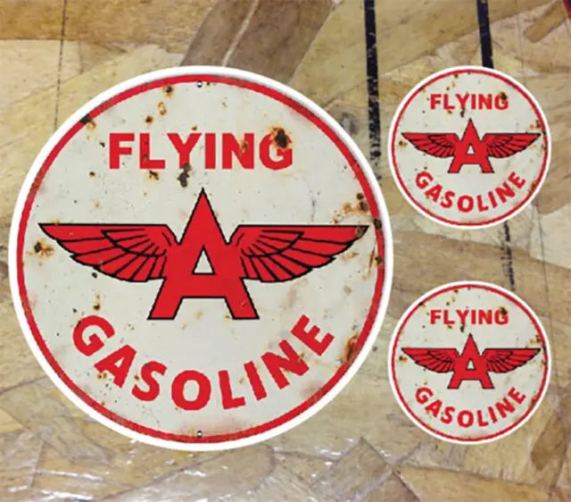 Vintage Flying A Wings Rusty Oil Gas Oldschool 12" Inch Decal Sticker