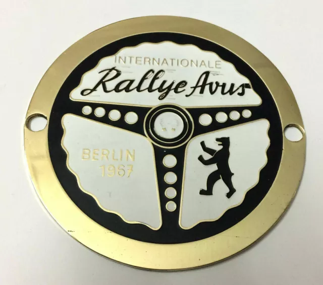 ADAC International Rally 1967 Voiture Grill Badge Emblème Logos Métal Email