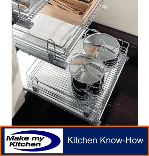 Hafele Pull Out Chrome WIre Kitchen Storage Basket SOFT CLOSE - All Sizes