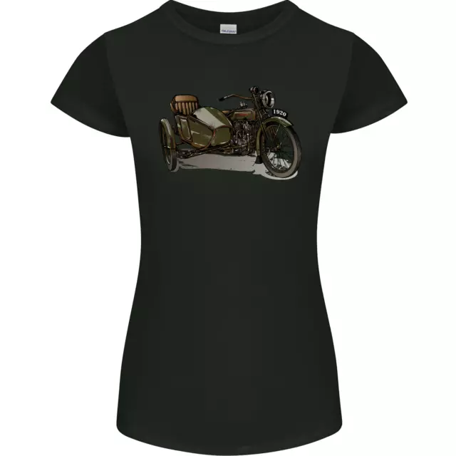 T-shirt moto e sidecar biker moto donna petite cut