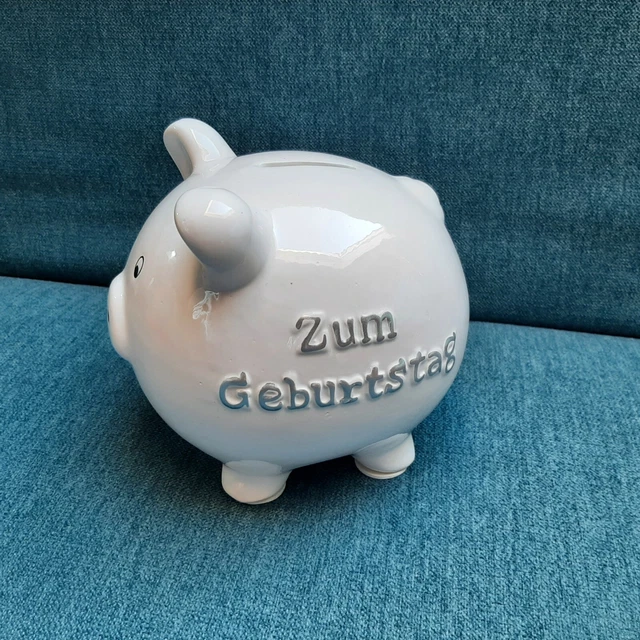 SPARSCHWEIN &ZUM GEBURTSTAG& Geldgeschenk Spardose Porzellan EUR 5,50