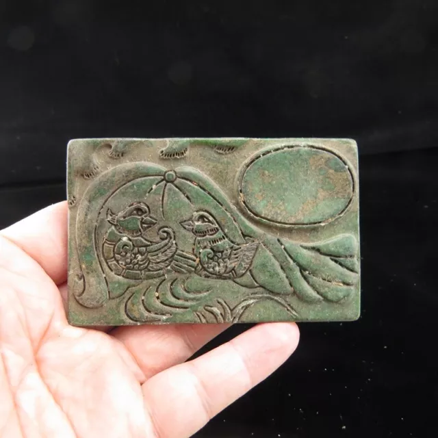 China, jade,collectibles, hand-carved, jade,Mandarin duck, inkstone J(267)