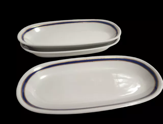 3 Vtg Union Pacific UP Railroad The 49er Blue & Gold Shenango Pickle Side Dish