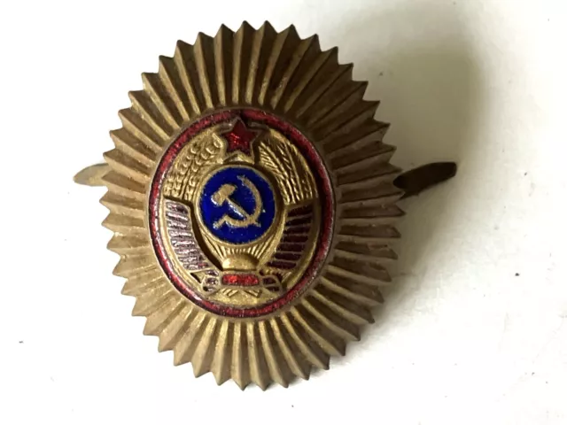 Russia, Soviet Union militia officer's cap badge, a nice older piece