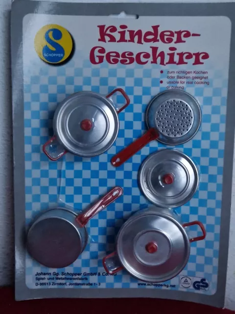 Schopper Kinder Geschirr Töpfe Pfannen zum richtigen kochen geeignet NEU ✅️✅️