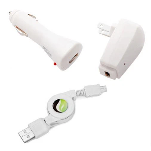 CAR HOME CHARGER USB CABLE RETRACTABLE MICROUSB POWER AC DC for PHONES & TABLETS
