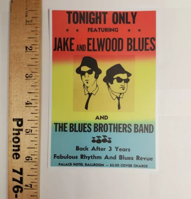 The Blues Brothers movie poster STICKER 4X6 INCHES John Belushi, Dan Aykroyd