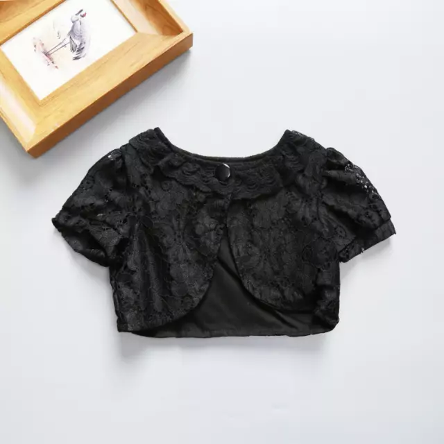 Bambini Ragazza Bolero Coprispalle Floreale Pizzo Mantellina Cardigan Corto